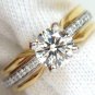 █$24,600 GIA 1.76CT J/SI ROUND BRILLIANT DIAMOND BEAD SET PLATINUM & 18KT RING