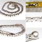 18KT 114.5 GRAMS HEAVY RARE RECTANGULAR LINK MENS DOUBLE WRAP BRACELET NECKLACE
