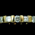 █$4000 1.50CT DIAMOND ETERNITY BAND BAGUETTE + ROUNDS █14KT