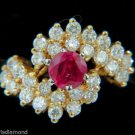 █$3000 1.70ct. FINE GEM NATURAL RUBY DIAMOND COCKTAIL RING █