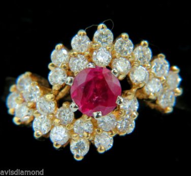 &acirc;��$3000 1.70ct. FINE GEM NATURAL RUBY DIAMOND COCKTAIL RING &acirc;��