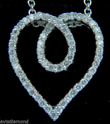 &acirc;��$1800 3D  .75CT DIAMONDS HEART PENDANT & NECKLACE G/VS 14KT&acirc;��