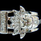 $4000 .72ct. VICTORIAN REVIVAL DIAMONDS COCKTAIL RING G/VS 14KT
