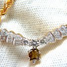 $5000 1.10ct  Natural color Greenish brown Diamond Arch on Rope Twist Necklace