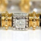 █$7200 2.50CT DIAMONDS BYZANTINE BOX BEAD BEZEL BRACELET 14KT G/VS 6.75 INCH