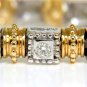 █$7200 2.50CT DIAMONDS BYZANTINE BOX BEAD BEZEL BRACELET 14KT G/VS 6.75 INCH