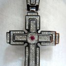 $12000 5.00ct. NATURAL PRINCESS CUT DIAMONDS MENS 18KT GOLD CROSS PENDANT HEAVY