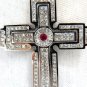 $12000 5.00ct. NATURAL PRINCESS CUT DIAMONDS MENS 18KT GOLD CROSS PENDANT HEAVY