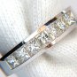 $6300 1.00CT BRILLIANT PRINCESS CUTS DIAMOND BAND 14KT H/VS CLASSIC CHANNEL RING