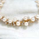 █$4000 5.75MM  .70CT DIAMONDS JAPANESE PEARLS ARC VINE NECKLACE 14K █
