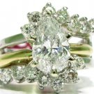 █$16000 2.12ct. PEAR SHAPE DIAMOND RING + INSERT 14KT █