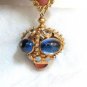 RUSSIAN IMPERIAL SCEPTER 14KT 64.50CT CREATED SAPPHIRES OPAL AQUAMARINE PENDANT