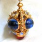 RUSSIAN IMPERIAL SCEPTER 14KT 64.50CT CREATED SAPPHIRES OPAL AQUAMARINE PENDANT