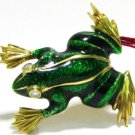 █$2200 VINTAGE 18KT .10ct DIAMOND FROG PIN CLASSIC DECO