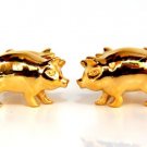 22KT RARE 3D BOAR PIG CUFFLINKS / HIGH SHINE & AMAZING DETAILS