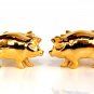 22KT RARE 3D BOAR PIG CUFFLINKS / HIGH SHINE & AMAZING DETAILS