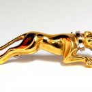 ITALY 14KT RACING PANTHER BROOCH / PIN OPTIONAL PENDANT 8 GRAM SMOOTH
