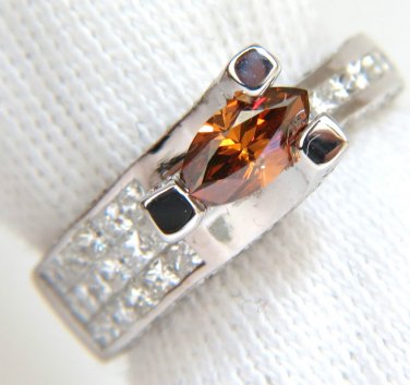 GIA NATURAL FANCY ORANGE BROWN 2.05CT DIAMOND RING 14KT TENSION FLOAT $9000