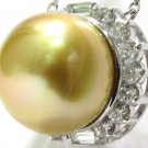 █$7500 13MM GOLDEN SOUTH SEA PEARL DIAMOND NECKLACE █