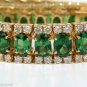 â–ˆ$26000 23.50CT NATURAL VIVID GREEN TSAVORITE DIAMONDS BRACELET â–ˆ A+ DECO 3 ROW