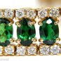 â–ˆ$26000 23.50CT NATURAL VIVID GREEN TSAVORITE DIAMONDS BRACELET â–ˆ A+ DECO 3 ROW
