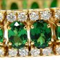 â–ˆ$26000 23.50CT NATURAL VIVID GREEN TSAVORITE DIAMONDS BRACELET â–ˆ A+ DECO 3 ROW