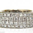 █$9500 4.00CT FULL CUT DIAMONDS ETERNITY WIDE BAND RING 14KT 8.6MM SIZE 6.25█