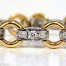 █$6500 2.25Ct MODERN DIAMOND CIRCLE LINK BRACELET 14KT TWO TONED G/VS 6 3/4 INCH