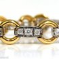 &acirc;��$6500 2.25Ct MODERN DIAMOND CIRCLE LINK BRACELET 14KT TWO TONED G/VS 6 3/4 INCH