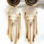 Art Deco Black star symbolic dangle earrings 14kt