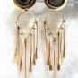 Art Deco Black star symbolic dangle earrings 14kt