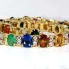 $12000 17.12ct NATURAL FINE VIVID EMERALD RUBY SAPPHIRE DIAMONDS TENNIS BRACELET