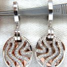 █$4500 .85ct natural diamonds mod deco 3d wave cluster dangle earrings 14kt g/vs