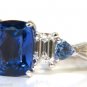&acirc;��$7200 NATURAL 4.57CT TANZANITE DIAMOND RING A+ GILT DETAIL DECO 14KT + SAPPHIRE