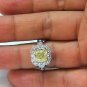 GIA 5.52CT CUSHION NATURAL FANCY YELLOW DIAMOND CLUSTER HALO RING VVS1 $110,000
