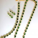██ $120000  70.72CT NATURAL TSAVORITES DIAMOND BRACELET EARRINGS NECKLACE SUITE