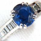 $12000 GIA 4.78CT NATURAL NO HEAT BLUE SAPPHIRE DIAMOND RING UNHEATED 14KT VIVID