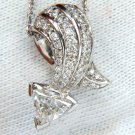 $8000 1.45ct. TRILLIANT DIAMOND CROSS OVER PENDANT F/Si1 14KT 16 INCH TRILLION A