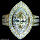 VIDEO $14000 3.00CT NATURAL FANCY YELLOW DIAMOND RING VS 18KT RARE DECO DESIGN