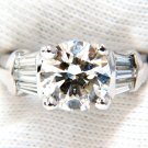 GIA 3.77CT TRADITIONAL ROUND BAGUETTES DIAMOND RING PLATINUM  $80,000 VS2 K