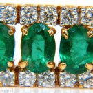 █$44000 27.65CT NATURAL VIVID GREEN EMERALD DIAMOND BRACELET F/VS 14KT MULTIROW