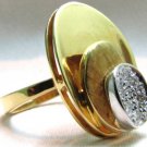 18KT .15CT DIAMONDS 3 TIER 3D STEP RING DESIGNER