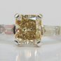 VIDEOâ$9500 1.28CT FANCY YELLOW ORANGE DIAMOND RING VS PRINCESS & PLATINUMâ