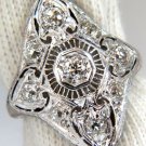 $3500 .70ct natural old mine cut Edwardian deco platinum ring vintage class a+