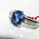 █$5200 NATURAL 3.80CT AQUAMARINE DIAMOND RING█VIVID BLU