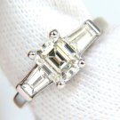 █$14000 GIA 1.56CT BRILLIANT EMERALD CUT DIAMOND RING J/VVS2 SOLITAIRE W ACCENTS