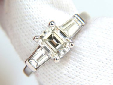 &acirc;��$14000 GIA 1.56CT BRILLIANT EMERALD CUT DIAMOND RING J/VVS2 SOLITAIRE W ACCENTS