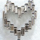 $16500 18KT 5.74CT RARE ARCHITECTURAL LONG BAGUETTE DIAMOND HEART PENDANT CHAIN