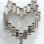 $16500 18KT 5.74CT RARE ARCHITECTURAL LONG BAGUETTE DIAMOND HEART PENDANT CHAIN