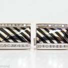 █$3500 1.40CT DIAMONDS BLACK ONYX CUFFLINK SOLID MAKE 14KT BIG █